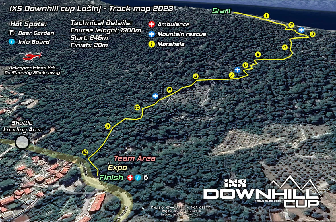 IXS Downhill Lošinj 2023 Track map